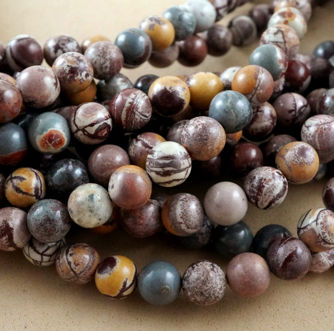 Sonora Dendritic Rhyolite (Round)(Smooth)(6mm)(8mm)(16"Strand)