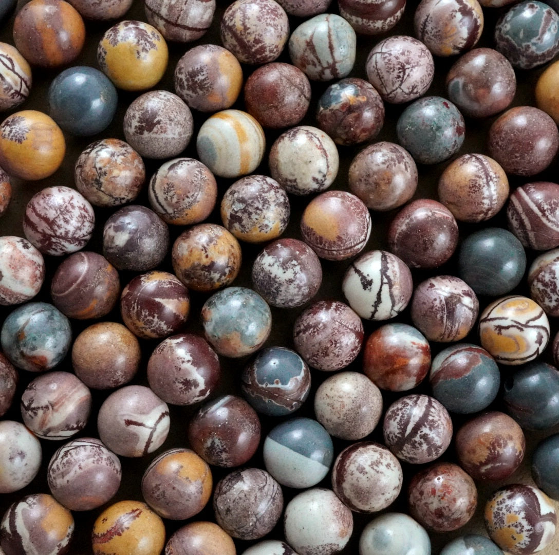 Sonora Dendritic Rhyolite (Round)(Smooth)(6mm)(8mm)(16"Strand)