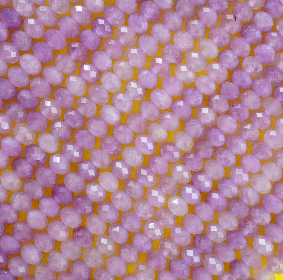 Lavender Amethyst (Rondelle)(Faceted)(6x4mm)(15.5"Strand)