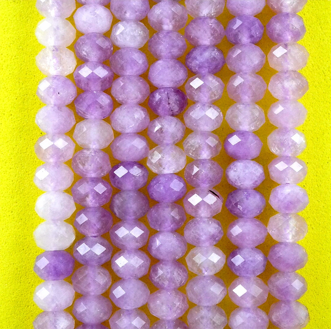 Lavender Amethyst (Rondelle)(Faceted)(6x4mm)(15.5"Strand)