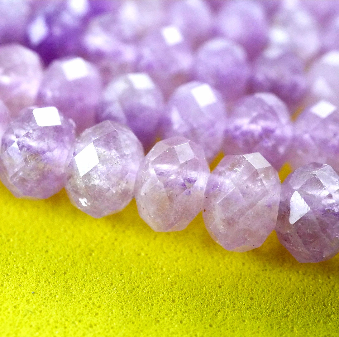 Lavender Amethyst (Rondelle)(Faceted)(6x4mm)(15.5"Strand)