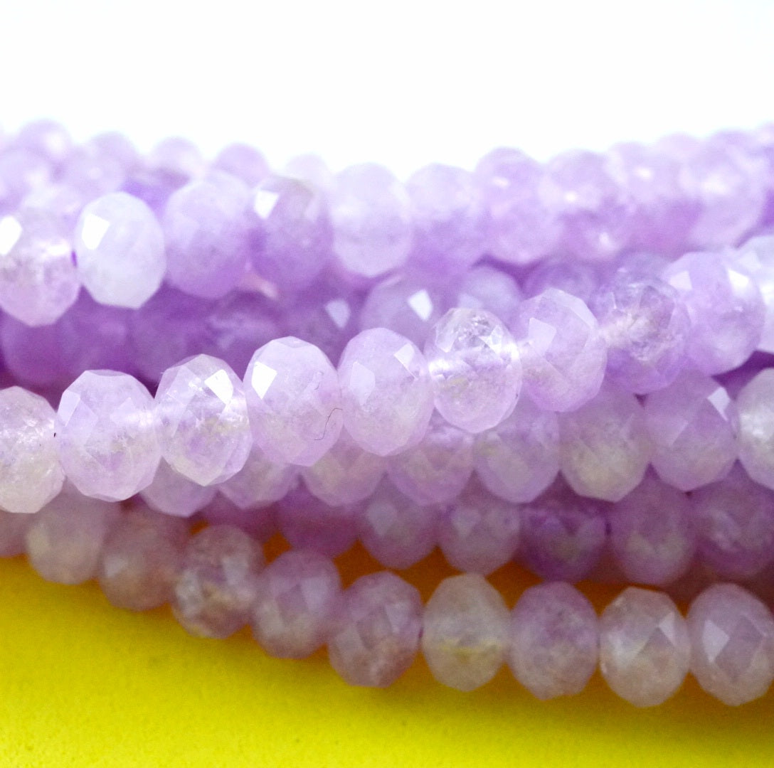 Lavender Amethyst (Rondelle)(Faceted)(6x4mm)(15.5"Strand)