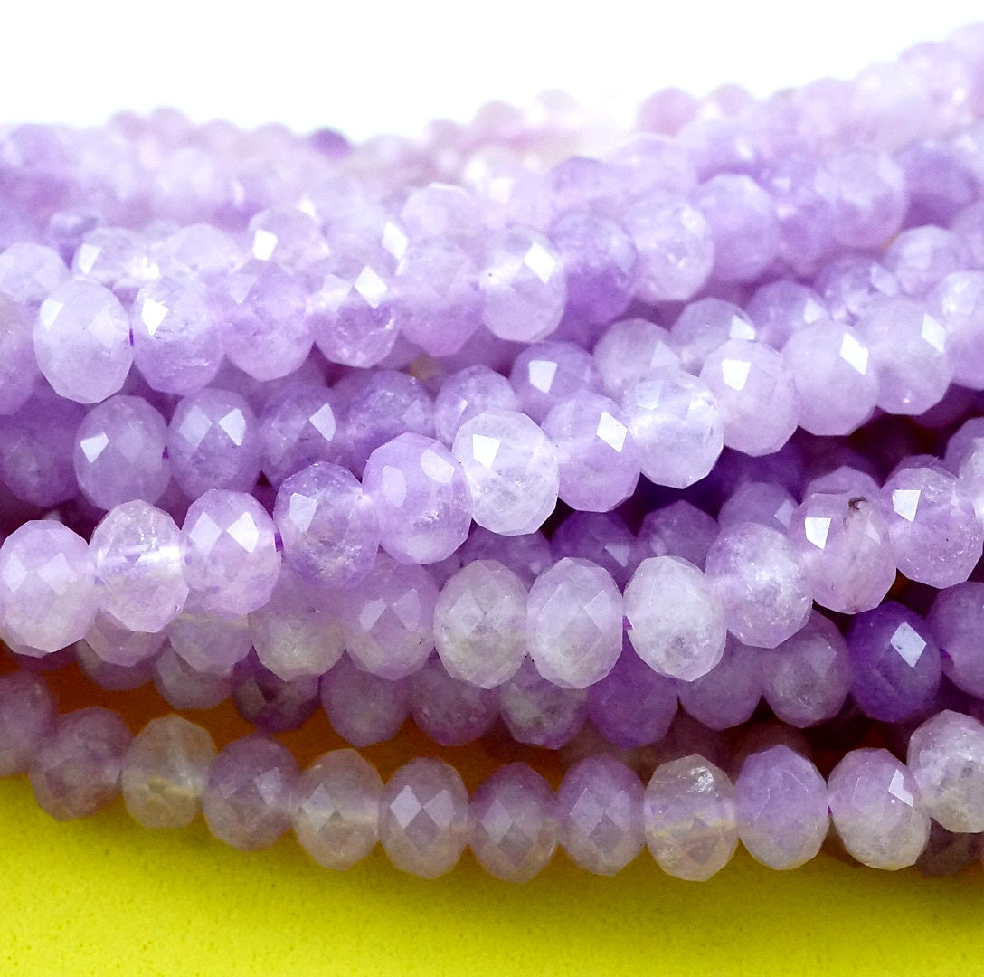 Lavender Amethyst (Rondelle)(Faceted)(6x4mm)(15.5"Strand)