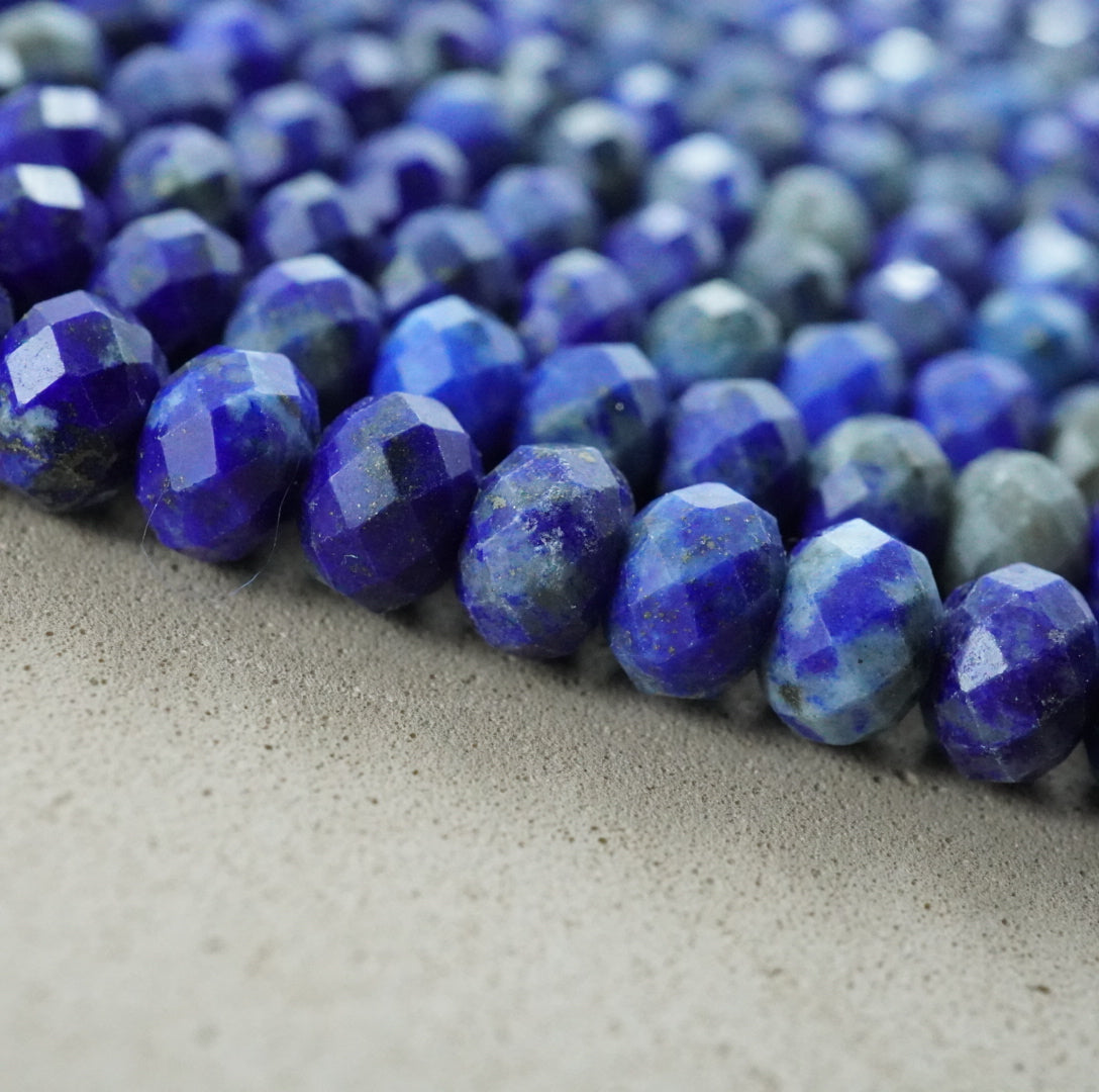 Lapis Lazuli (Rondelle)(Faceted)(6x4mm)(15.5"Strand)