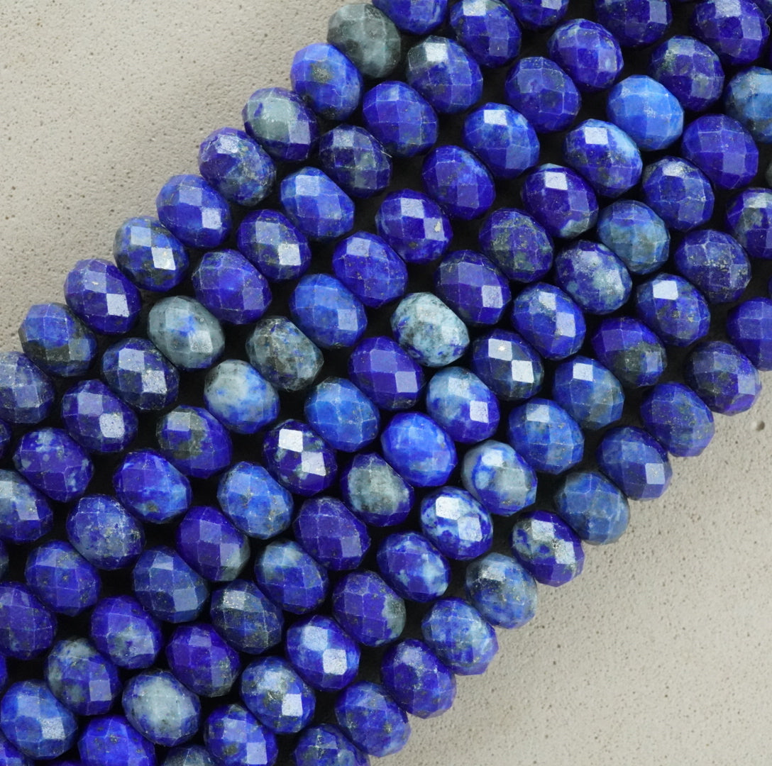 Lapis Lazuli (Rondelle)(Faceted)(6x4mm)(15.5"Strand)