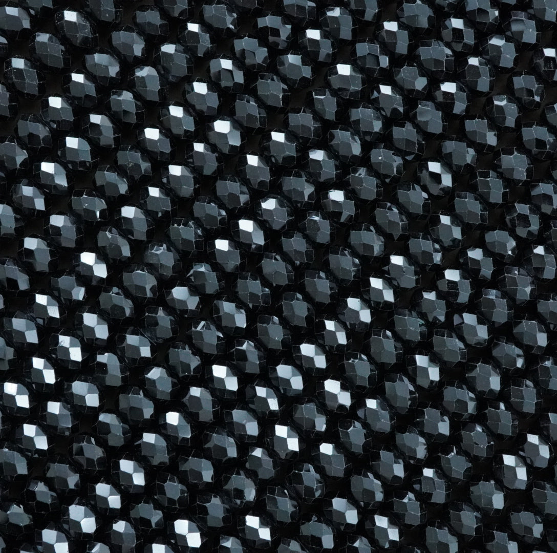 Black Spinel (Rondelle)(Faceted)(6x4mm)(15.5"Strand)