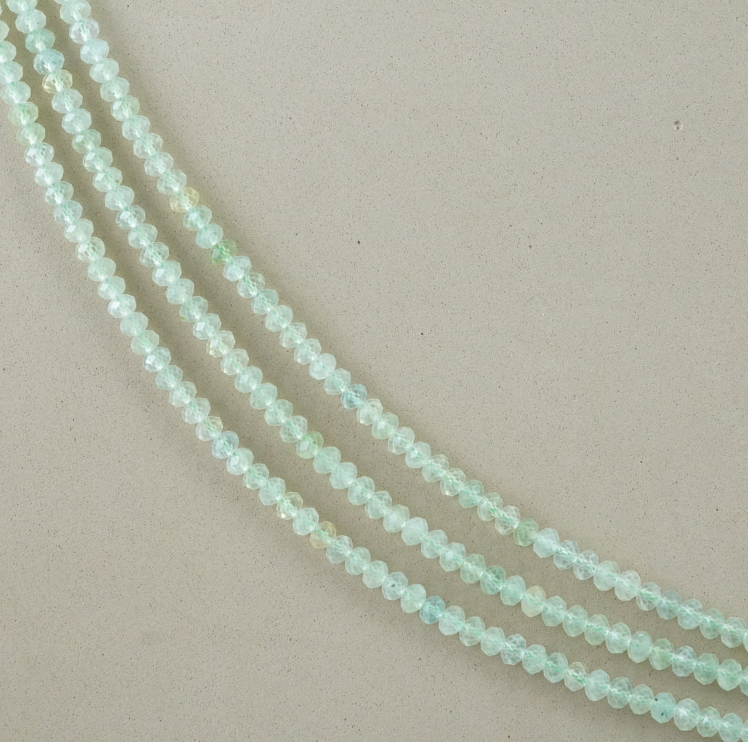 Prehnite (Rondelle)(Faceted)(6x4mm)(15.5"Strand)