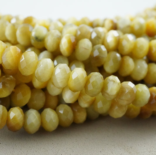 Golden Tiger Eye (Rondelle)(Faceted)(6x4mm)(15.5"Strand)