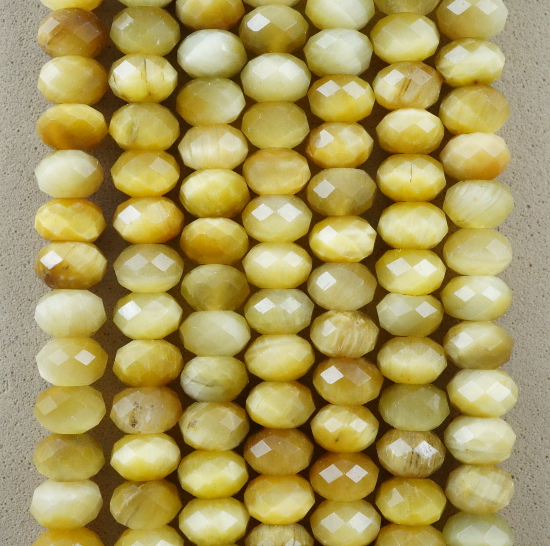 Golden Tiger Eye (Rondelle)(Faceted)(6x4mm)(15.5"Strand)