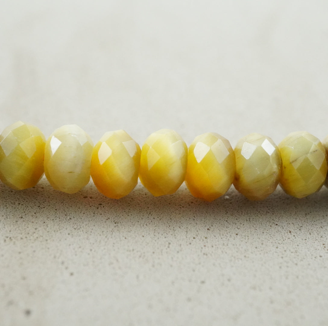 Golden Tiger Eye (Rondelle)(Faceted)(6x4mm)(15.5"Strand)