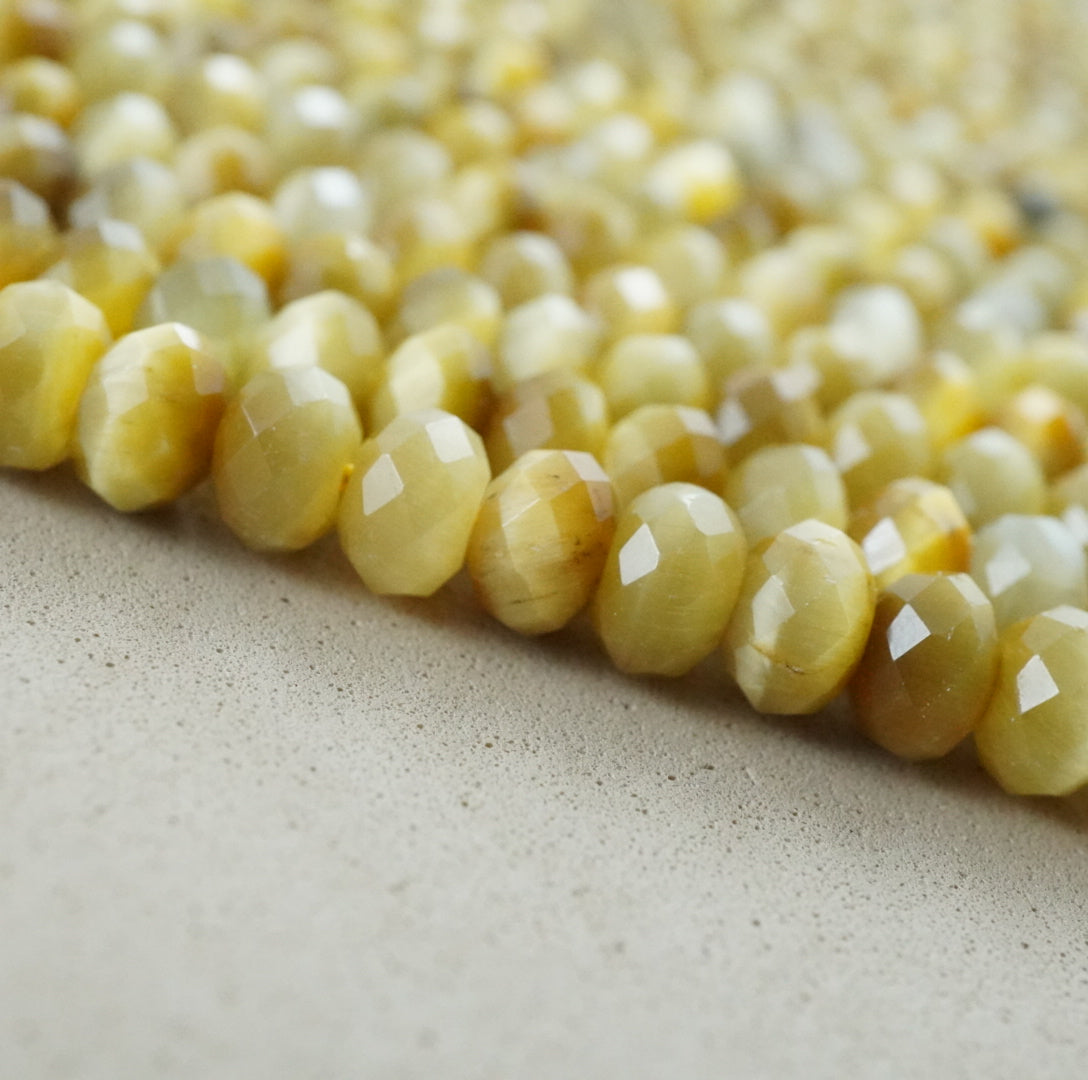 Golden Tiger Eye (Rondelle)(Faceted)(6x4mm)(15.5"Strand)