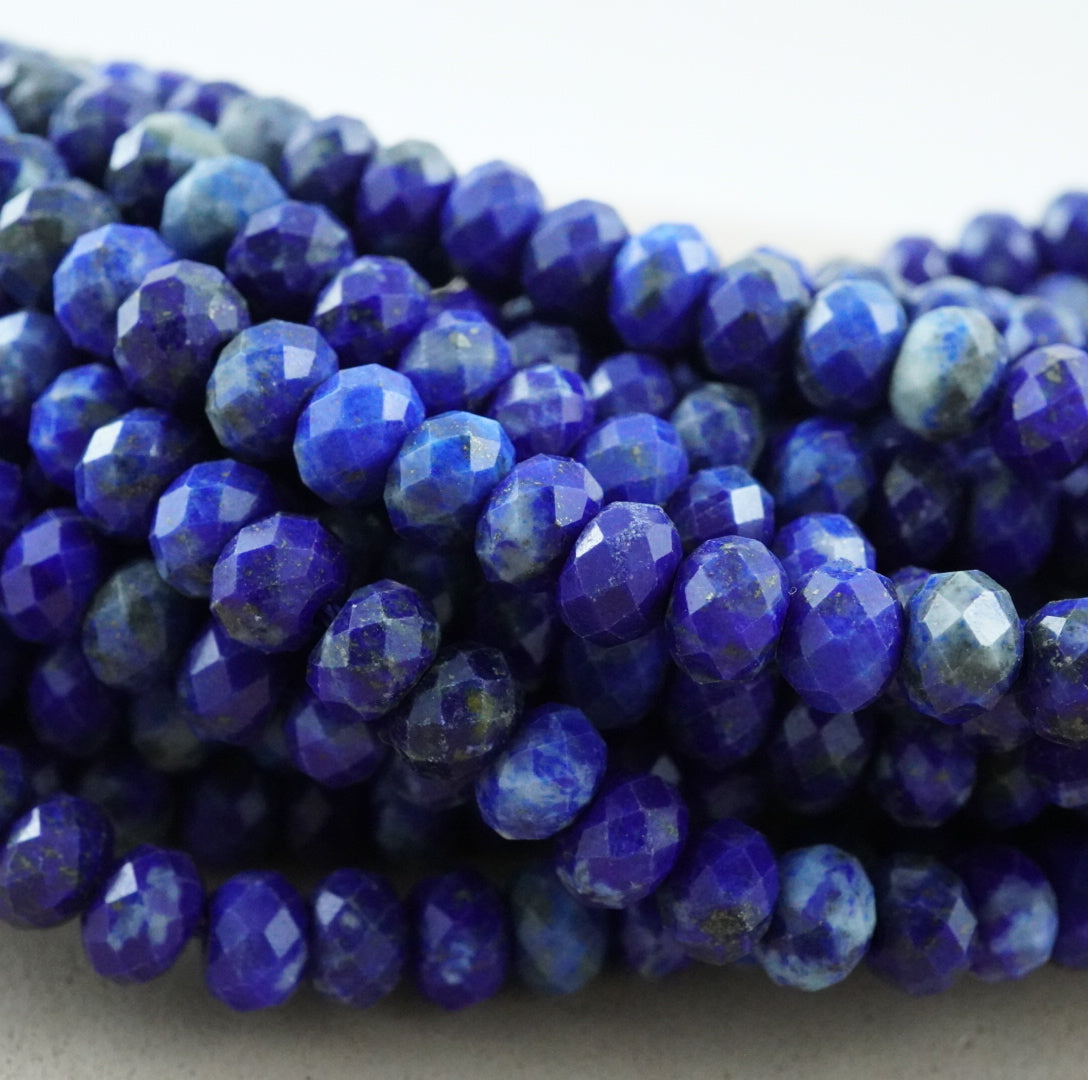 Lapis Lazuli (Rondelle)(Faceted)(6x4mm)(15.5"Strand)
