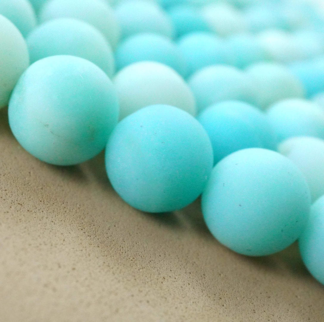 Amazonite (Round)(Matte)(4mm)(6mm)(8mm)(10mm)(16"Strand)
