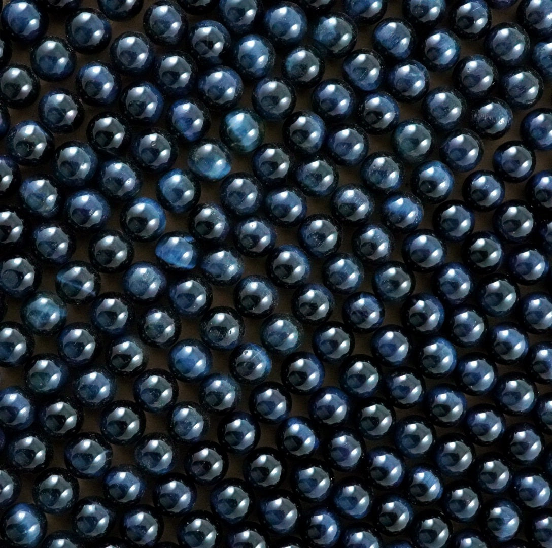 Blue Tiger Eye Beads (Round)(Smooth)(4mm)(6mm)(8mm)(10mm)(16"Strand)