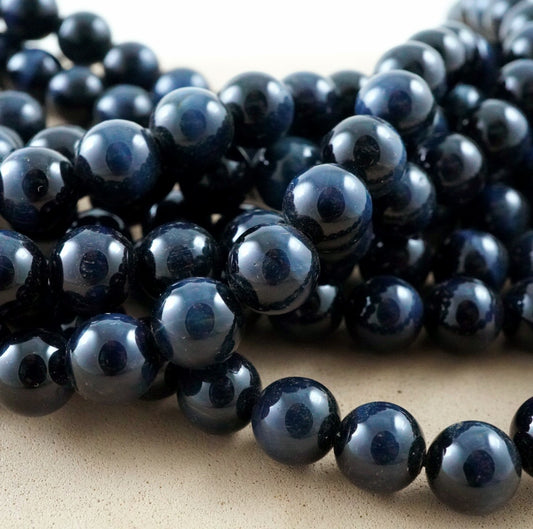 Blue Tiger Eye Beads (Round)(Smooth)(4mm)(6mm)(8mm)(10mm)(16"Strand)
