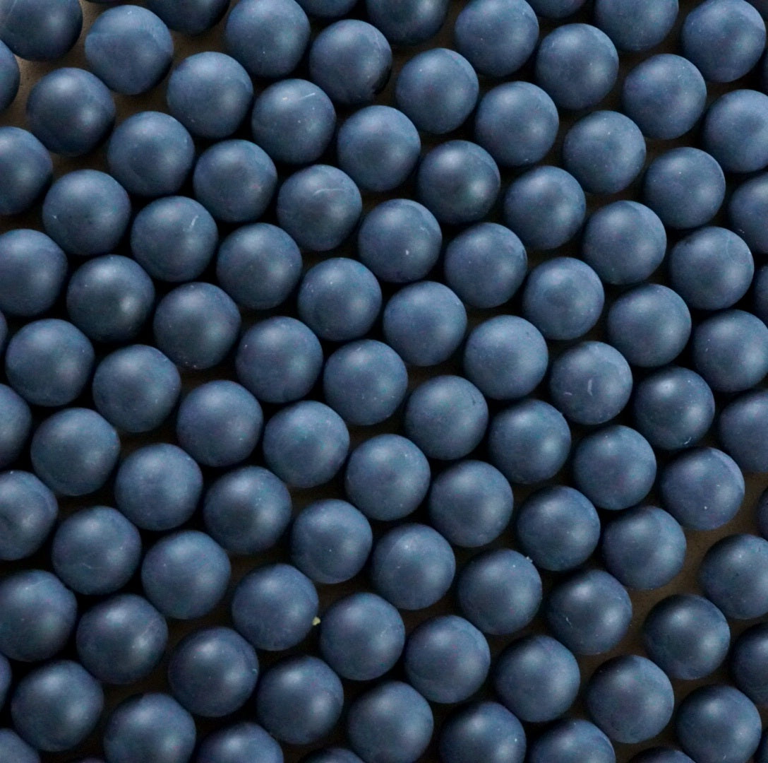 Black Onyx (Round)(Matte)(4mm)(6mm)(8mm)(10mm)(12mm)(16"Strand)