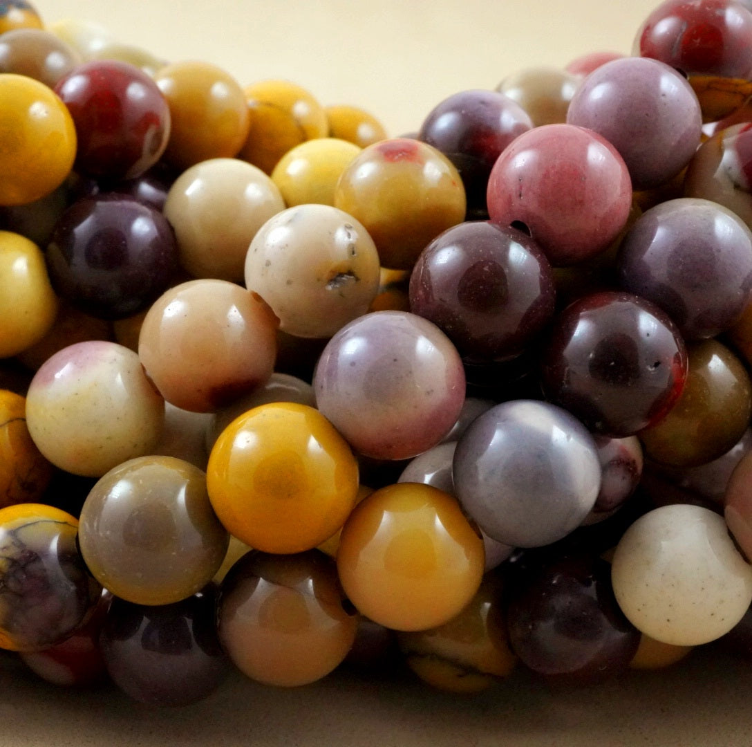 Mookaite (Large Hole)(Round)(Smooth)(8mm)(10mm)(8"Strand)