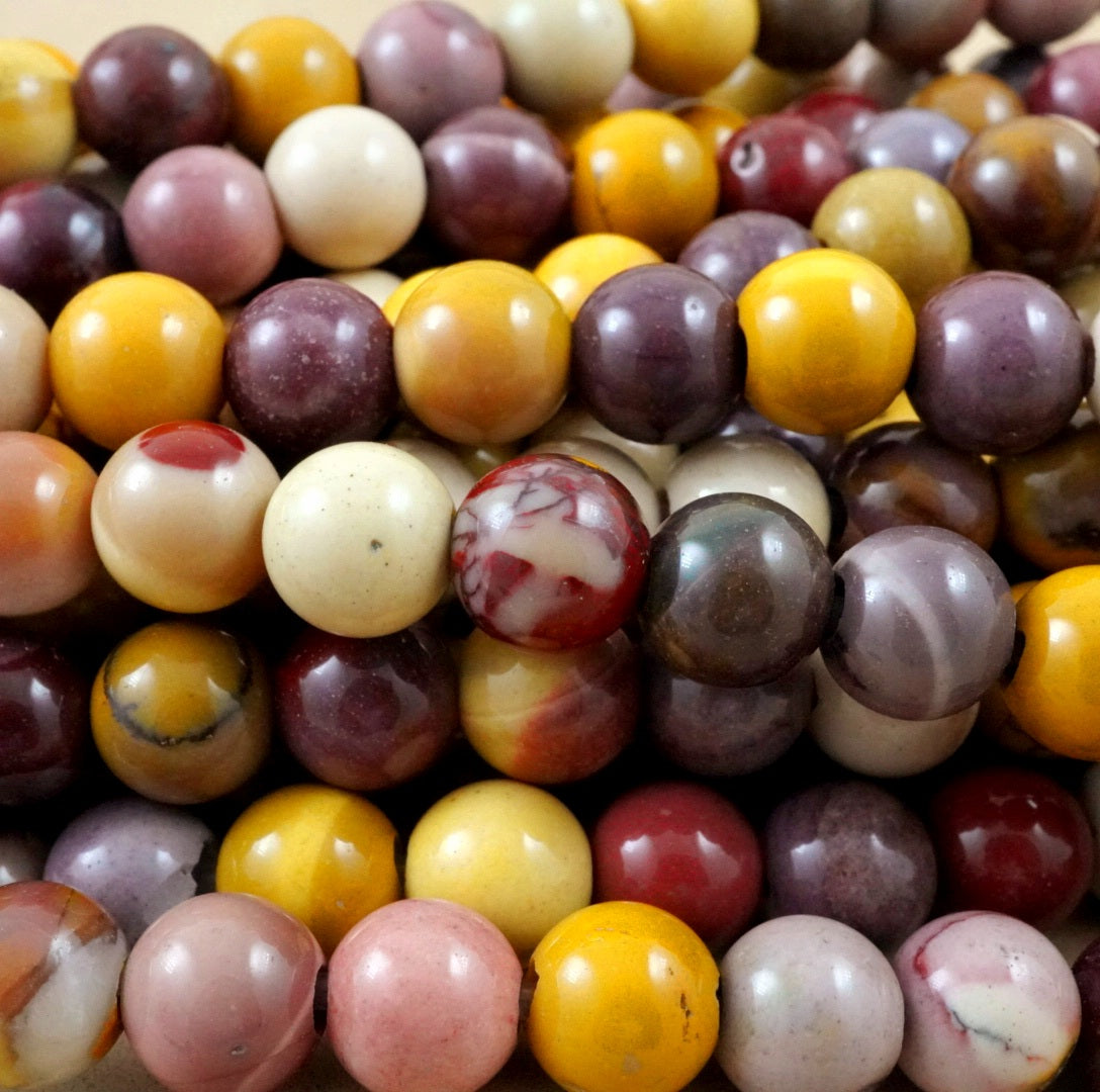Mookaite (Large Hole)(Round)(Smooth)(8mm)(10mm)(8"Strand)