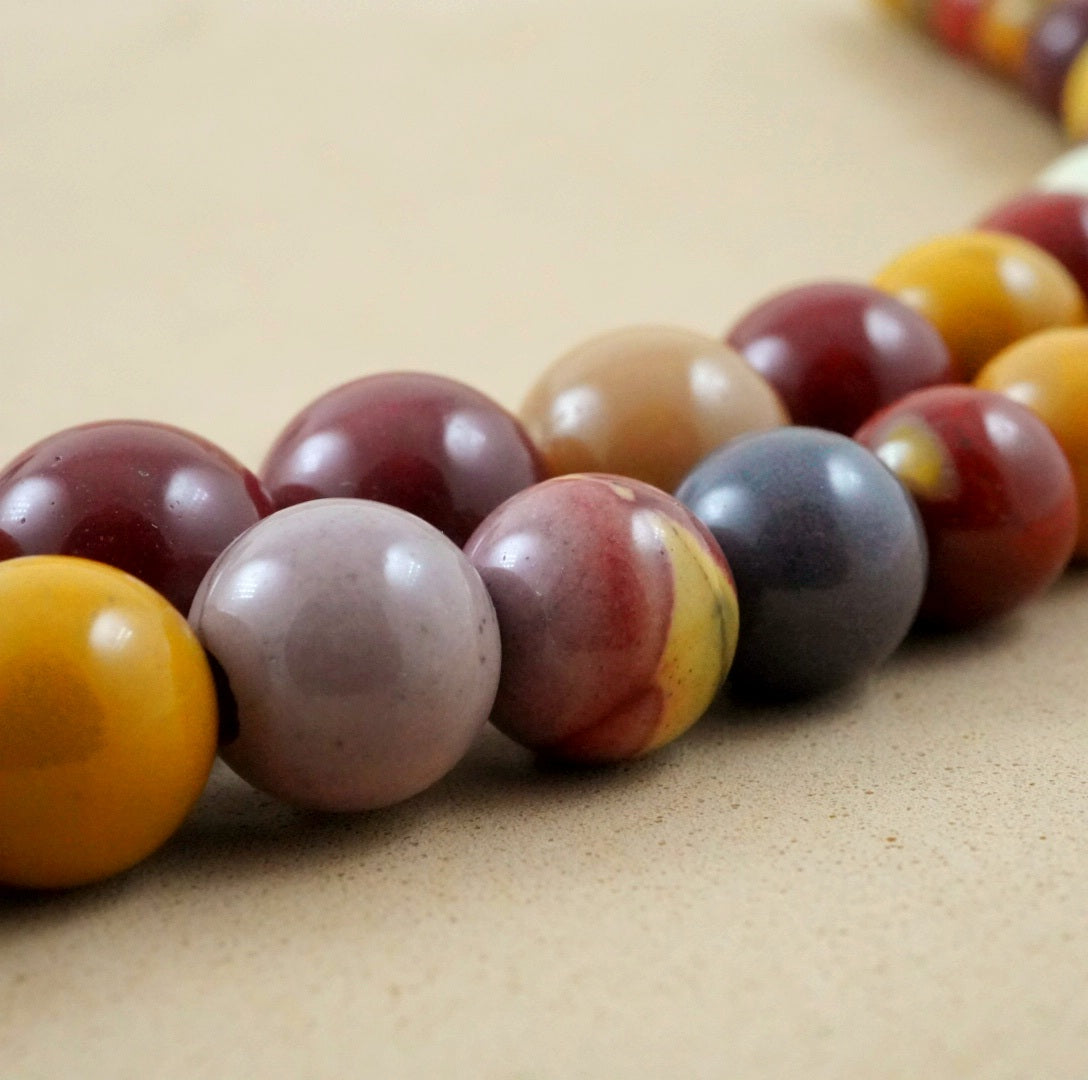 Mookaite (Large Hole)(Round)(Smooth)(8mm)(10mm)(8"Strand)