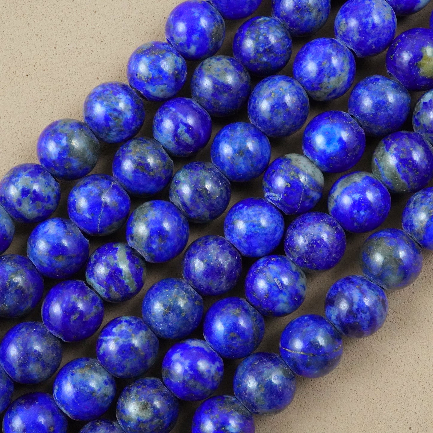 Lapis Lazuli (Large Hole)(Round)(Smooth)(8mm)(10mm)(8"Strand)