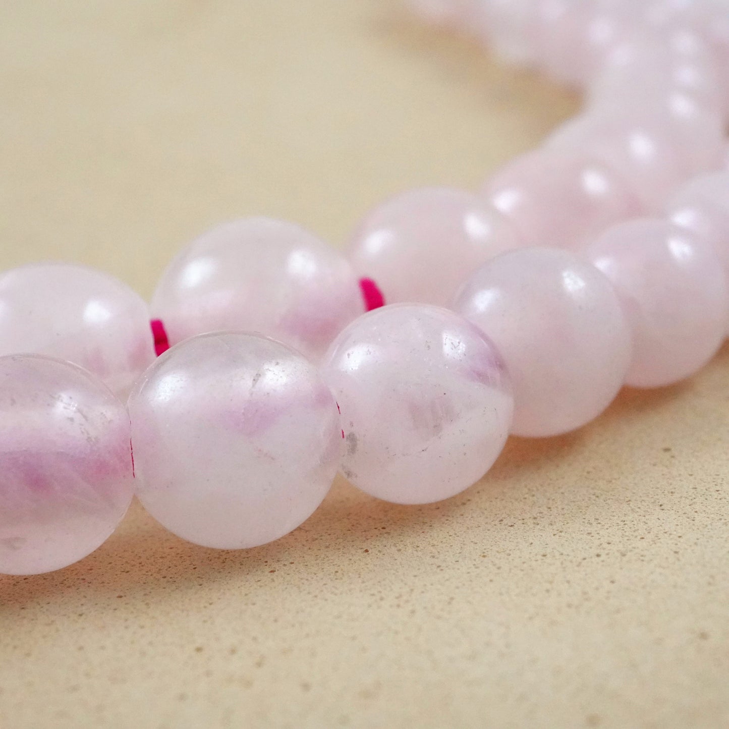 Rose Quartz (Large Hole)(Round)(Smooth)(8mm)(10mm)(8"Strand)