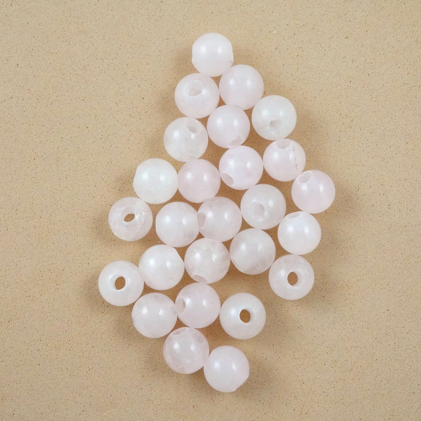 Rose Quartz (Large Hole)(Round)(Smooth)(8mm)(10mm)(8"Strand)