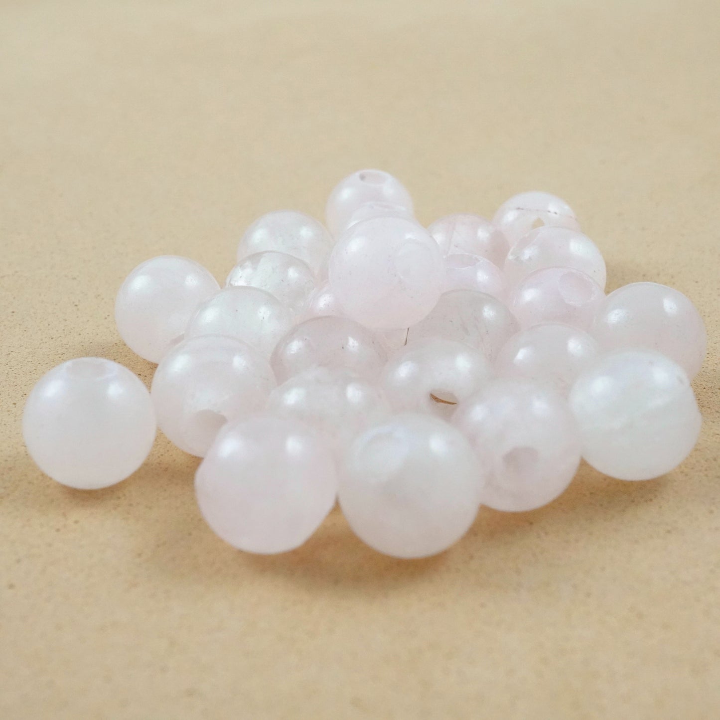 Rose Quartz (Large Hole)(Round)(Smooth)(8mm)(10mm)(8"Strand)
