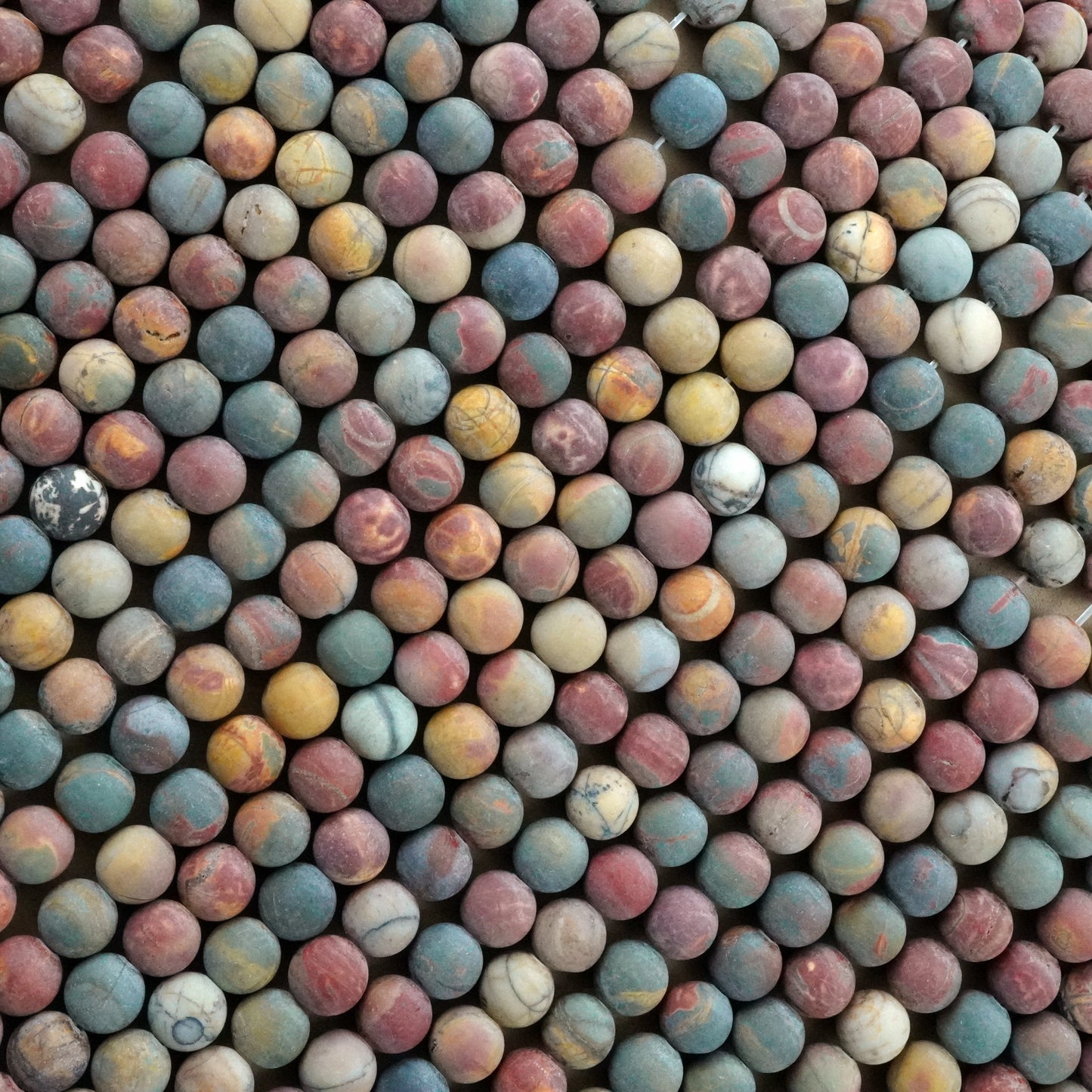 Red Creek Jasper (Round)(Matte)(4mm)(6mm)(8mm)(10mm)(12mm)(16"Strand)