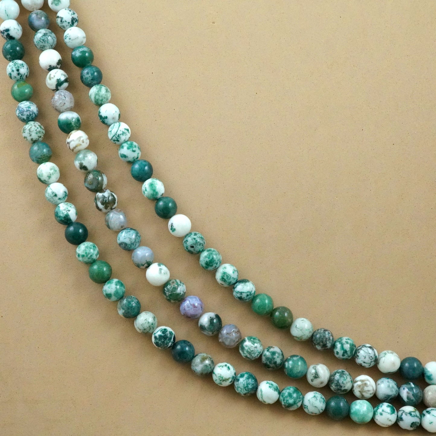 Tree Agate (Round)(Smooth)(4mm)(6mm)(8mm)(10mm)(12mm)(16"Strand)