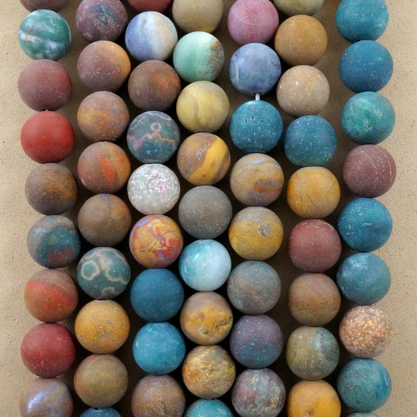 Ocean Jasper (Round)(Matte)(6mm)(8mm)(10mm)(16"Strand)