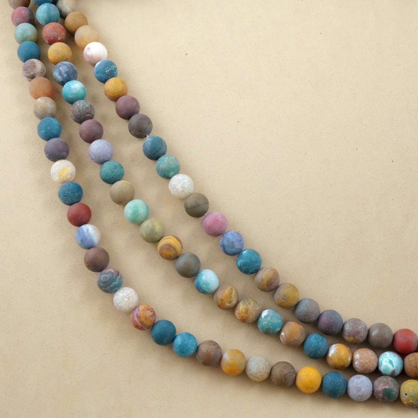 Ocean Jasper (Round)(Matte)(6mm)(8mm)(10mm)(16"Strand)