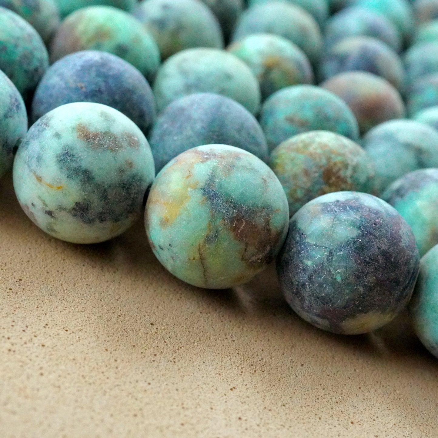 African Turquoise (Round)(Matte)(4mm)(6mm)(8mm)(10mm)(12mm)(16"Strand)