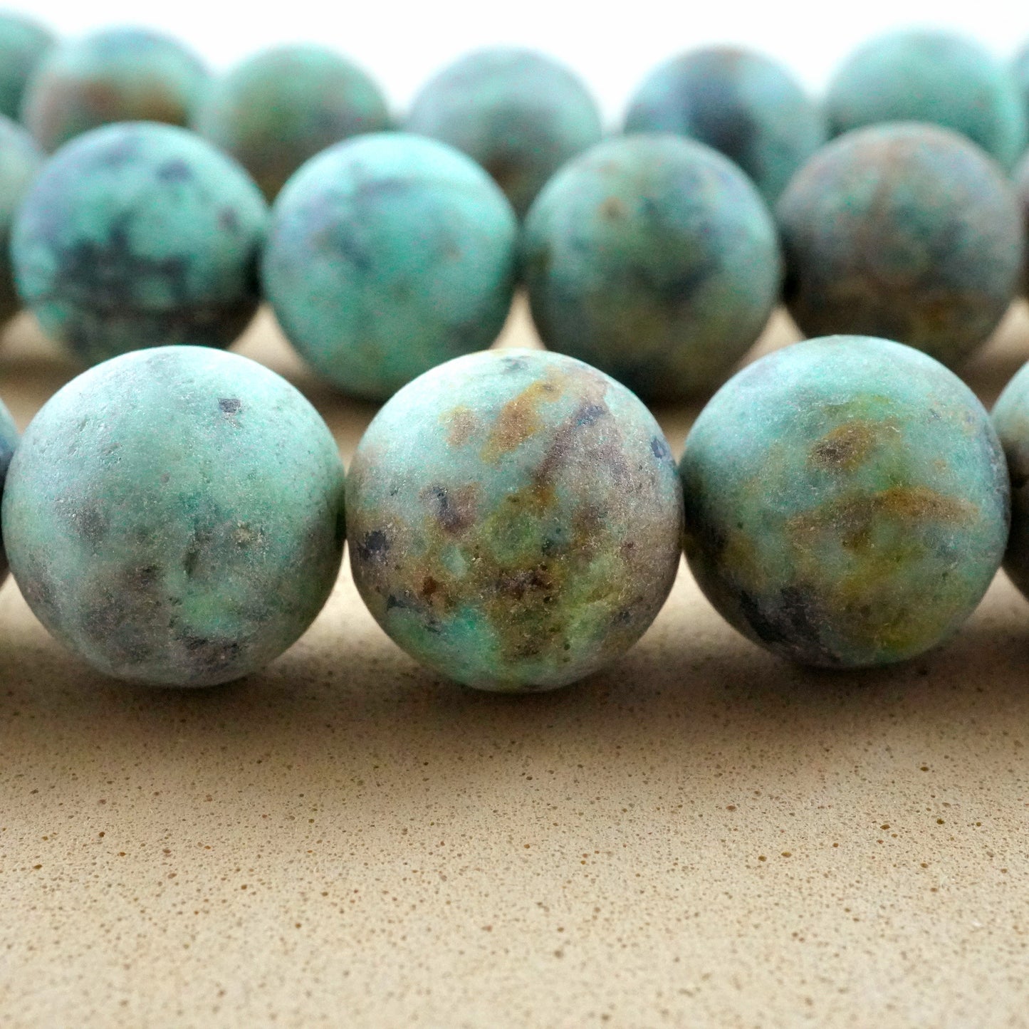 African Turquoise (Round)(Matte)(4mm)(6mm)(8mm)(10mm)(12mm)(16"Strand)