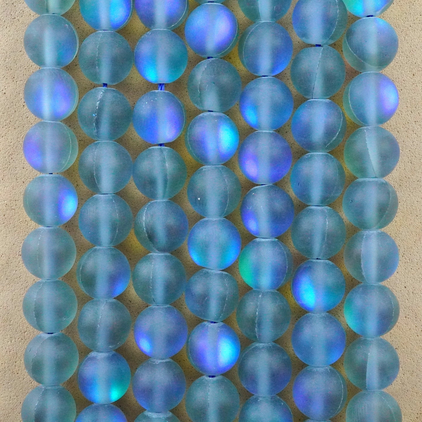 Grey Mystic Aura Quartz (Round)(Matte)(6mm)(8mm)(10mm)(Syn)(16"Strand)
