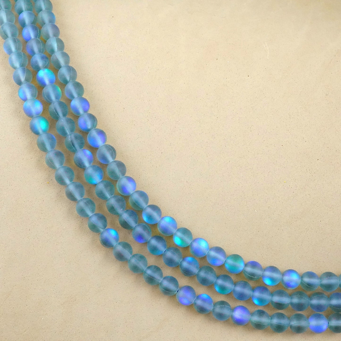 Grey Mystic Aura Quartz (Round)(Matte)(6mm)(8mm)(10mm)(Syn)(16"Strand)