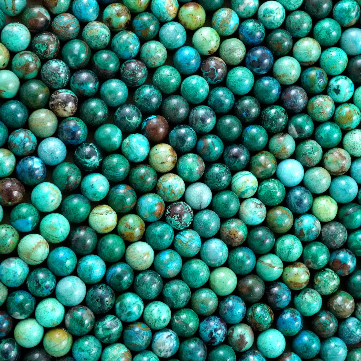 Chrysocolla (Round)(Smooth)(7mm)(8mm)(9mm)(10mm)(16"Strand)