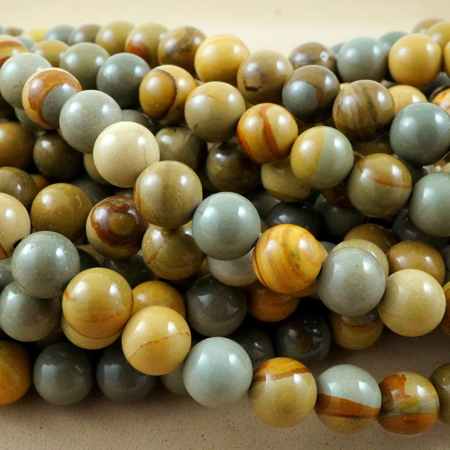 Wild Horse Jasper (Round)(Smooth)(6mm)(8mm)(10mm)(16"Strand)