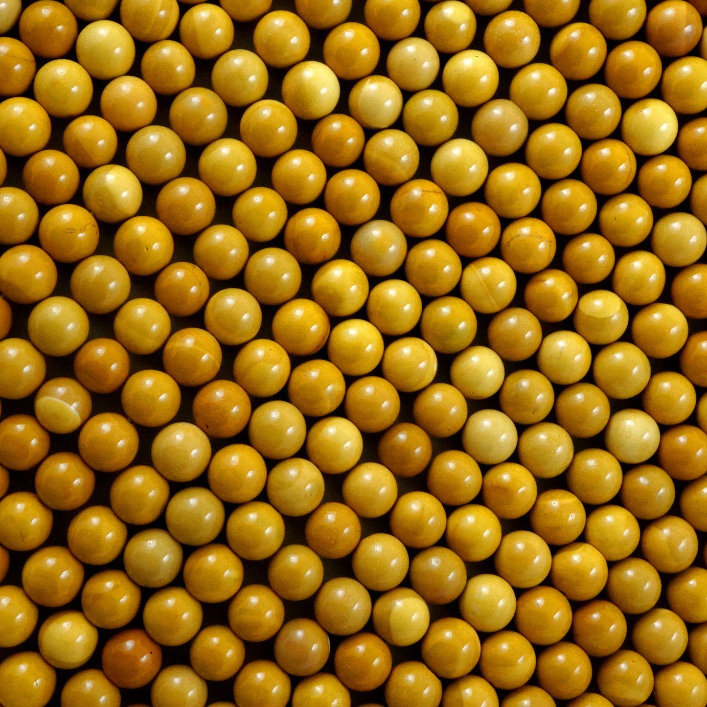 Yellow Mookaite (Round)(Smooth)(4mm)(6mm)(8mm)(10mm)(16"Strand)