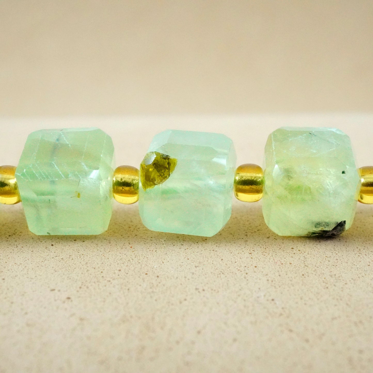 Prehnite (Cube)(Faceted)(8mm)(15"Strand)