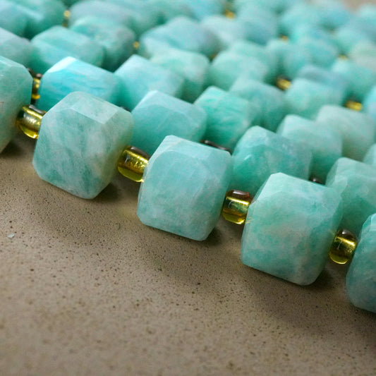 Amazonite (Cube)(Faceted)(8mm)(15"Strand)