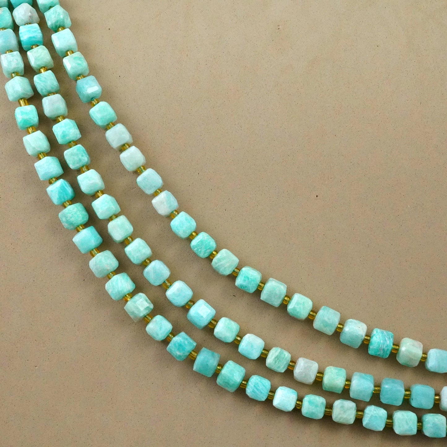 Amazonite (Cube)(Faceted)(8mm)(15"Strand)