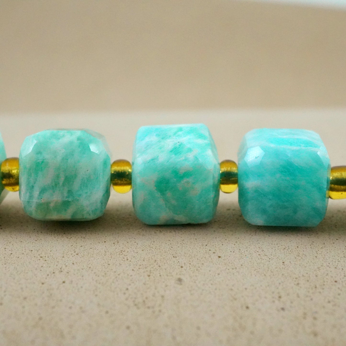 Amazonite (Cube)(Faceted)(8mm)(15"Strand)
