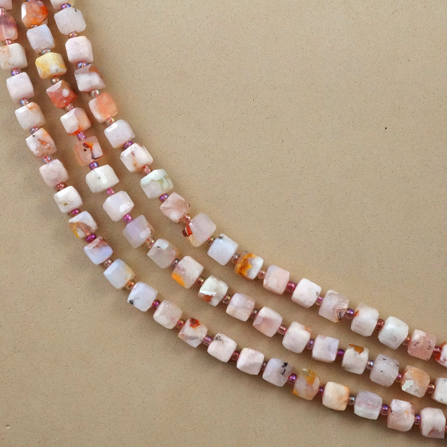 Sakura Agate (Cube)(Faceted)(8mm)(15"Strand)