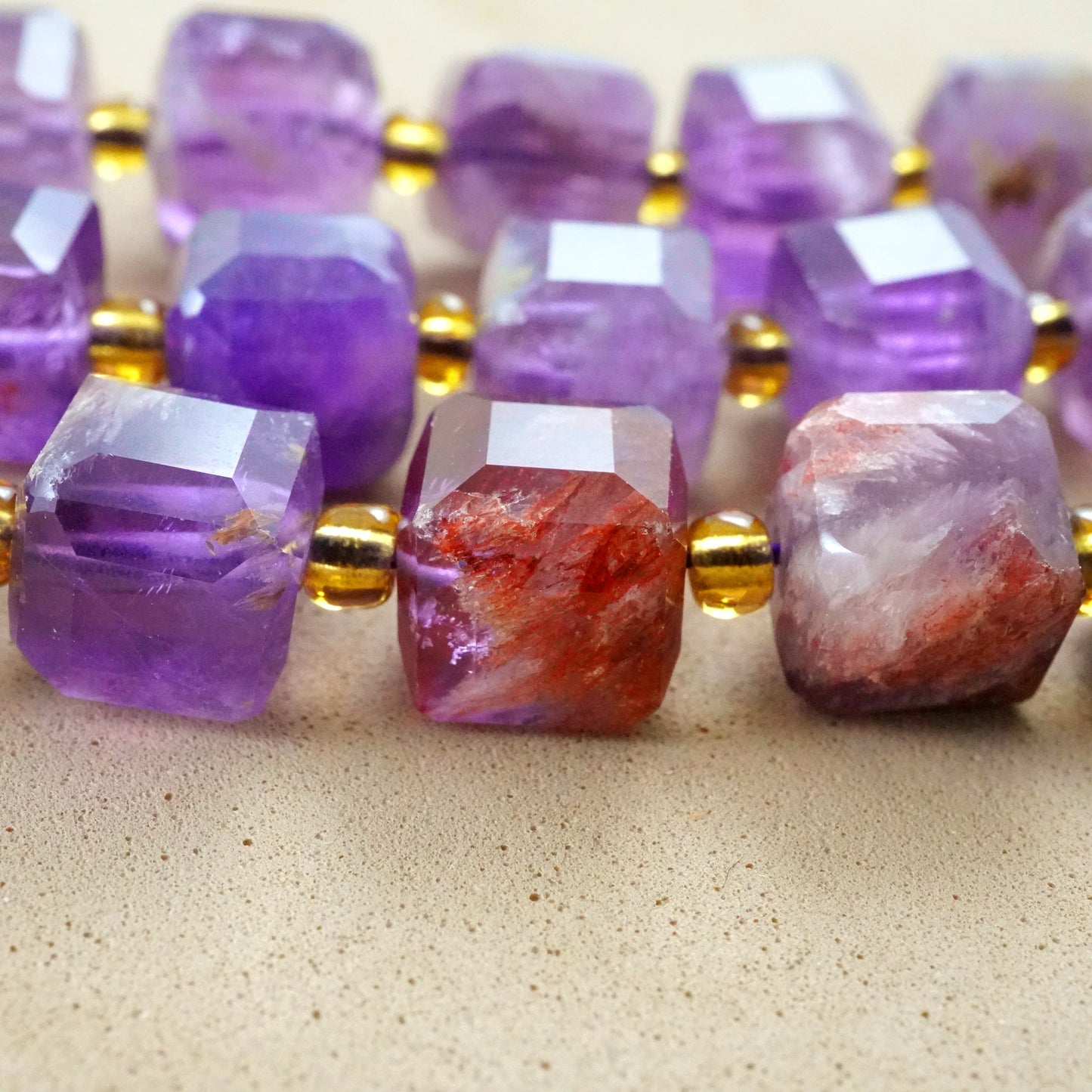 Super 7 (Cube)(Faceted)(8mm)(15"Strand)
