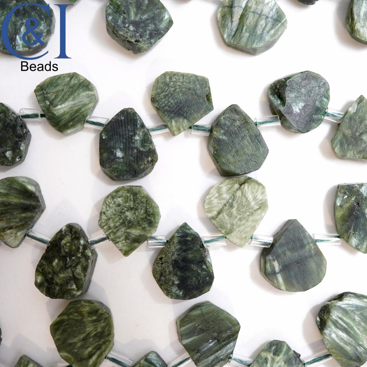 Seraphinite (Teardrop)(Raw)(14mm)(16"Strand)