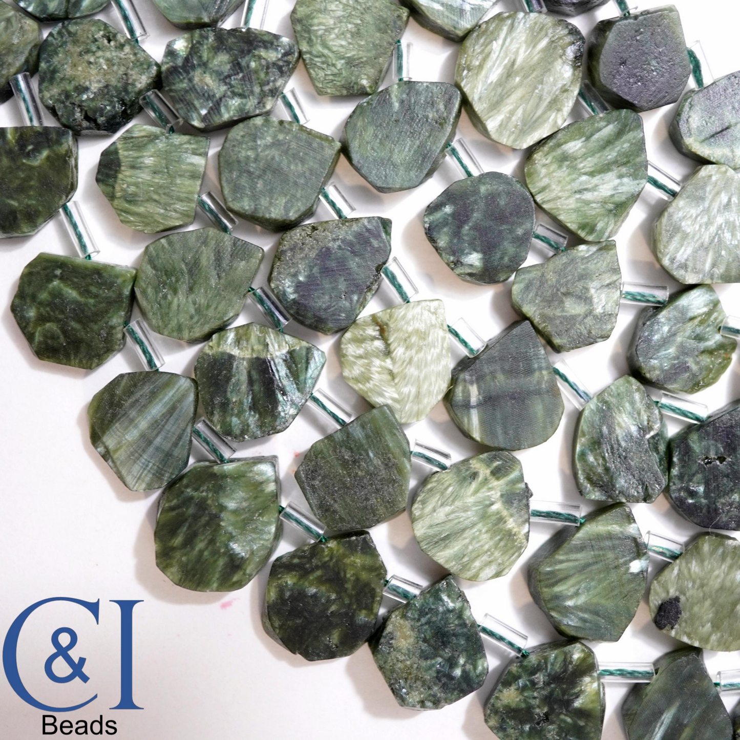 Seraphinite (Teardrop)(Raw)(14mm)(16"Strand)