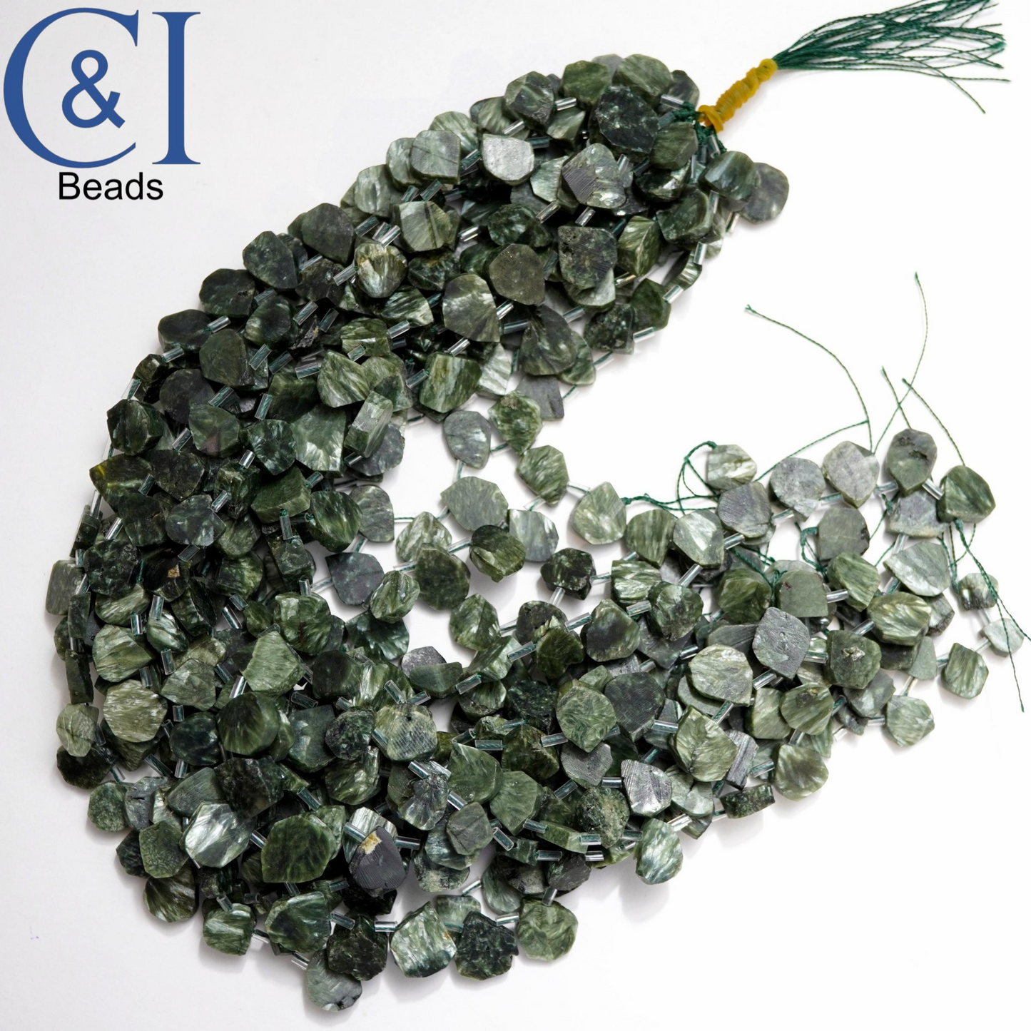 Seraphinite (Teardrop)(Raw)(14mm)(16"Strand)