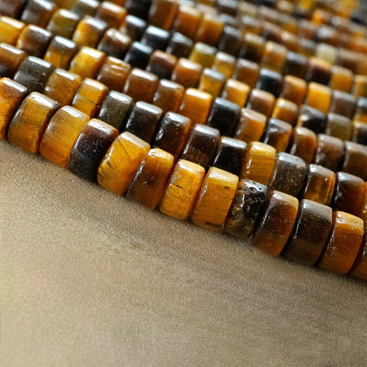 Tiger Eye (Heishe)(Smooth)(4mm)(15"Strand)