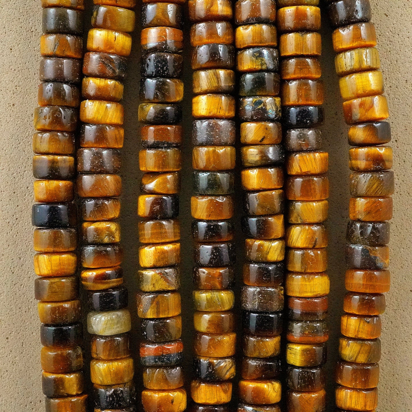 Tiger Eye (Heishe)(Smooth)(4mm)(15"Strand)