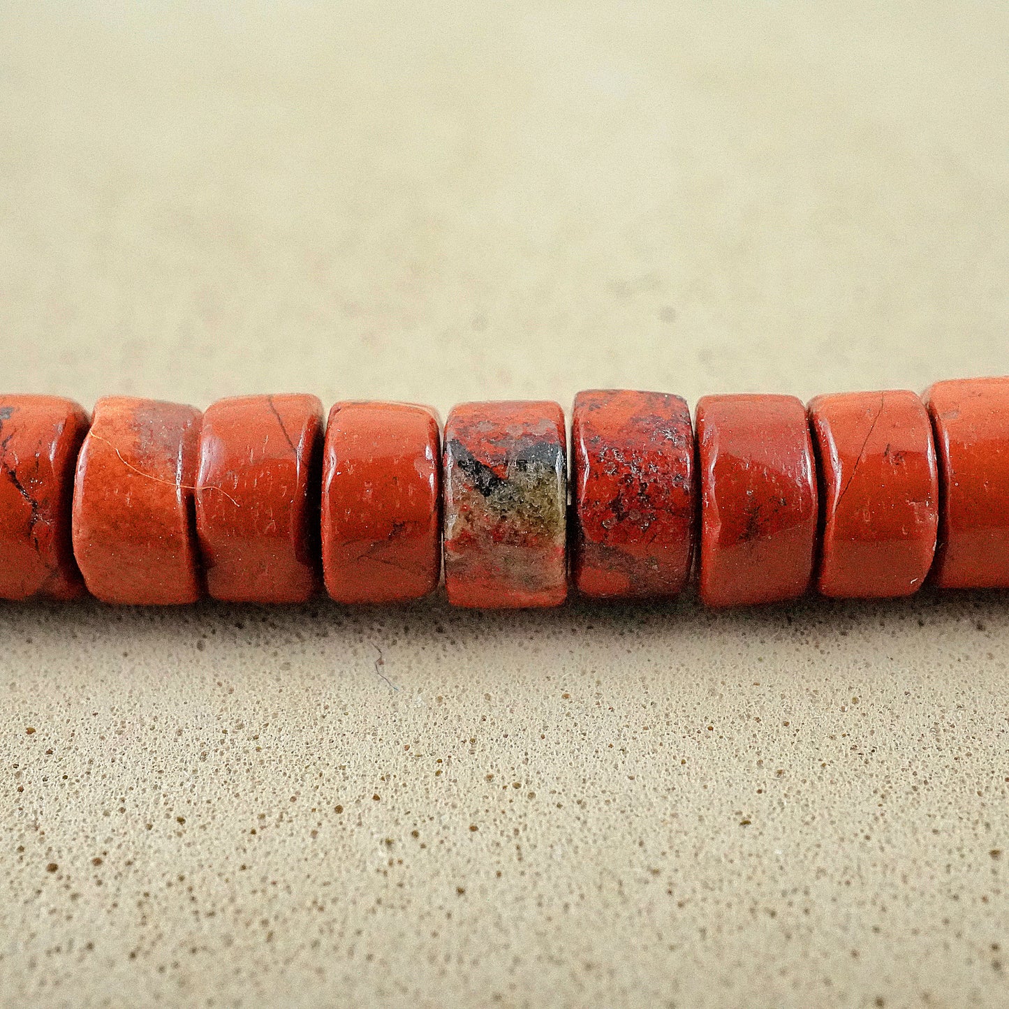 Red Jasper (Heishe)(Smooth)(4mm)(15"Strand)